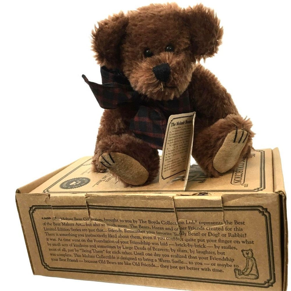 Boyds Mohair Bear Reagan V Bearington Limited Edition 9 Inch 590070-05 with Box - Picture 4 of 10